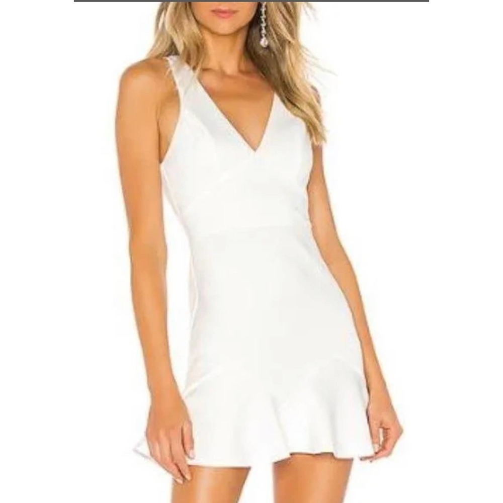 Superdown Women's Vicky White V-Neck Mini Dress Size XSmall